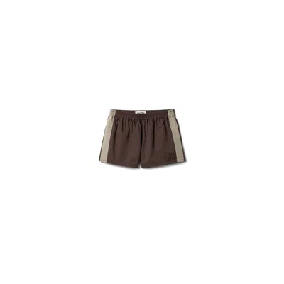 Miu Miu Washed Twill Shorts In Multi