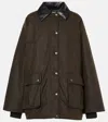 Miu Miu Waxed Oversized Canvas Cotton Jacket In Brown