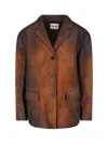 Miu Miu Oversized Suede Jacket In Brown