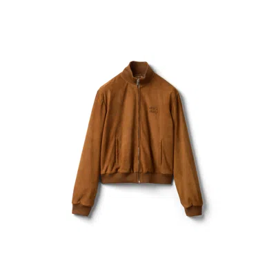 Miu Miu Waxed Suede Jacket In Multi