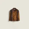 Miu Miu Waxed Suede Leather Jacket In Brown