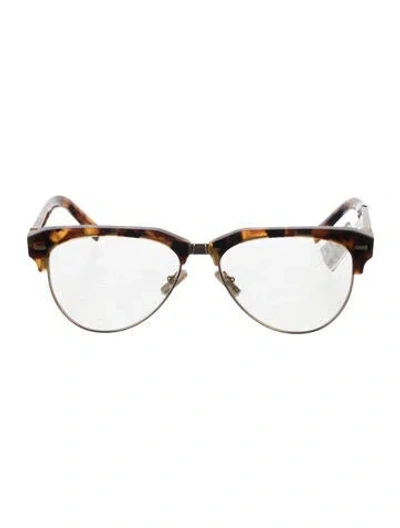 Pre-owned Miu Miu Wayfarer Eyeglasses In Gold/neutrals