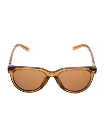 Pre-owned Miu Miu Wayfarer Tinted Sunglasses In Brown