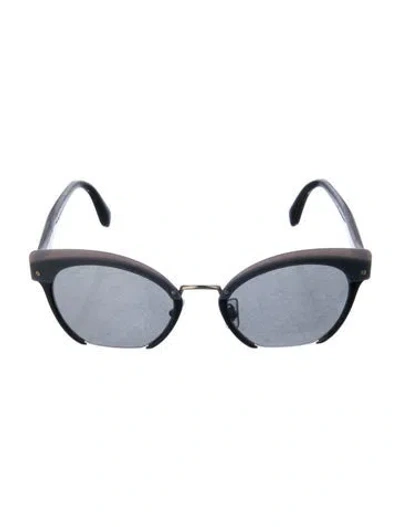 Pre-owned Miu Miu Wayfarer Tinted Sunglasses In Gray