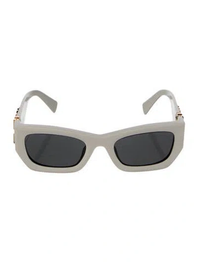 Pre-owned Miu Miu Wayfarer Tinted Sunglasses In White