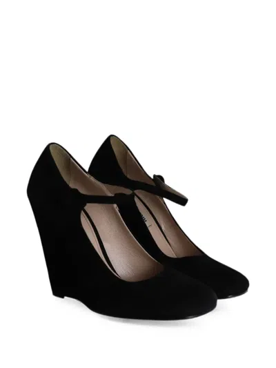 Pre-owned Miu Miu Wedge Pumps In Black