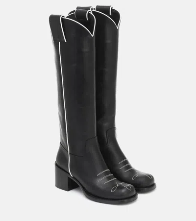 Miu Miu Western Knee-high Boots In Black