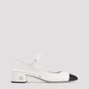 Miu Miu White And Black Goat Leather Pumps In White