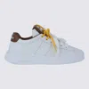 Miu Miu White And Cognac Leather Sneakers In White