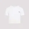 Miu Miu Ribbed Jersey And Lace T-shirt In White