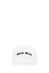 MIU MIU WHITE COTTON BASEBALL CAP