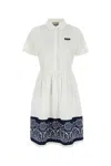 Miu Miu White Cotton Blend Shirt Dress In Multi