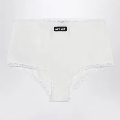 Miu Miu White Cotton Culottes