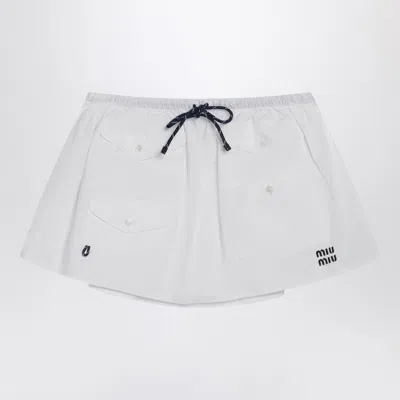 Miu Miu Pocket Skirt With Logo In Multi