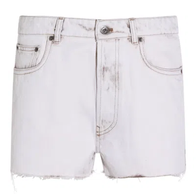 Miu Miu White Cotton Shorts In Neutral
