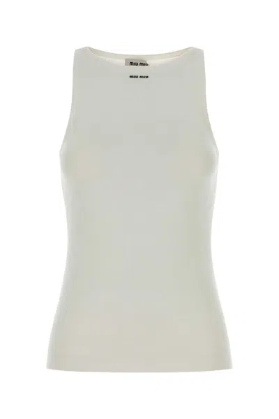 MIU MIU WHITE COTTON TANK TOP