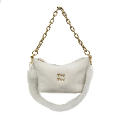 Pre-owned Miu Miu White Faux Fur Shoulder Bag ()