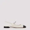 Miu Miu Off White Leather Ballet Flats In Nude & Neutrals