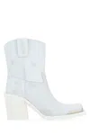 Miu Miu White Leather Ankle Boots