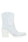 Miu Miu White Leather Ankle Boots In White