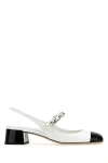 Miu Miu Chain Strap Slingback Cap Toe Pump