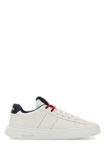 Miu Miu White Leather Sneakers