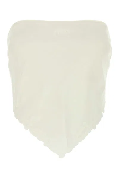 Miu Miu White Linen Blend Top