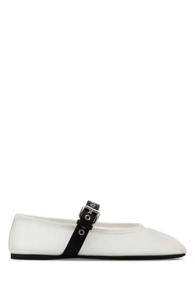 Miu Miu White Mesh Ballerinas