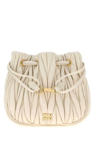 Miu Miu White Nappa Leather Pouch