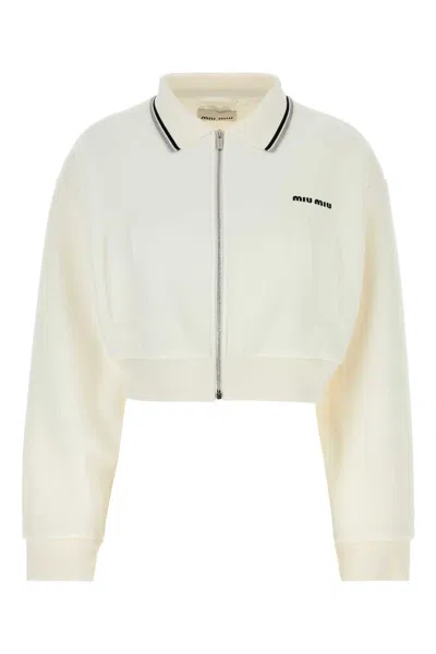 MIU MIU WHITE PIQUET JACKET