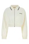 Miu Miu White Piquet Jacket In Neutral