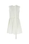 Miu Miu White Poplin Dress In Multi