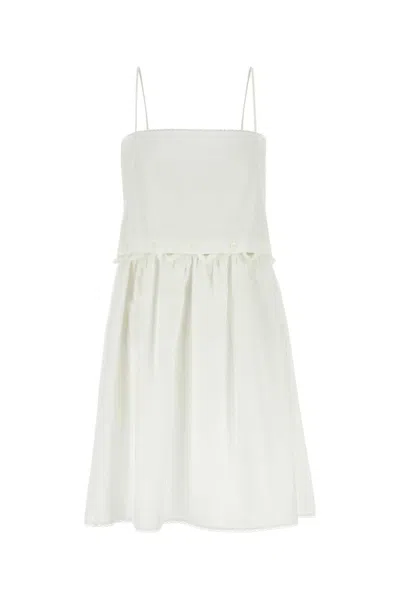 Miu Miu White Poplin Mini Dress