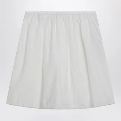 Miu Miu White Poplin Mini Skirt Women In Pink