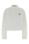 Miu Miu White Poplin Oversize Shirt In White