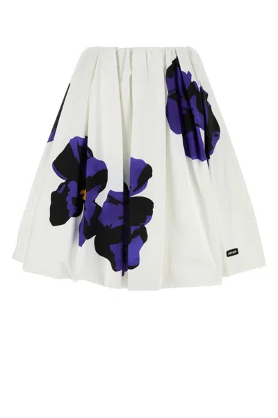 MIU MIU WHITE POPLIN SKIRT