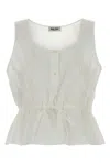 Miu Miu White Poplin Tank Top In White