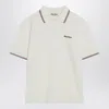Miu Miu White Short-sleeve Polo With Logo Women In Neutral