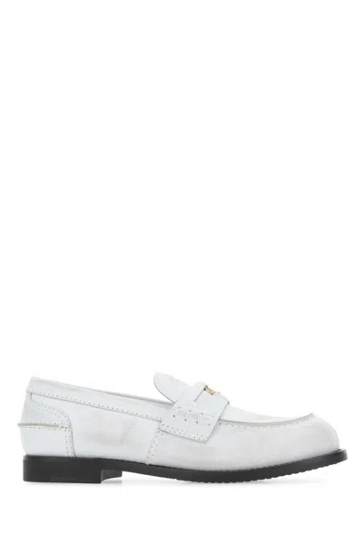 MIU MIU WHITE SLIP-ON LOAFER
