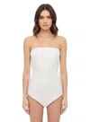 Miu Miu White Solid Strapless Top In White