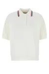 Miu Miu White Stretch Terry Fabric Polo Shirt In White