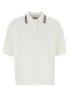 Miu Miu White Stretch Terry Fabric Polo Shirt In Multi