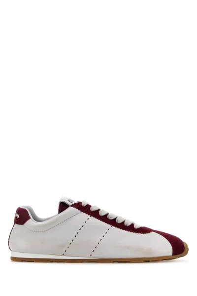 MIU MIU WHITE TWO-TONE SNEAKERS