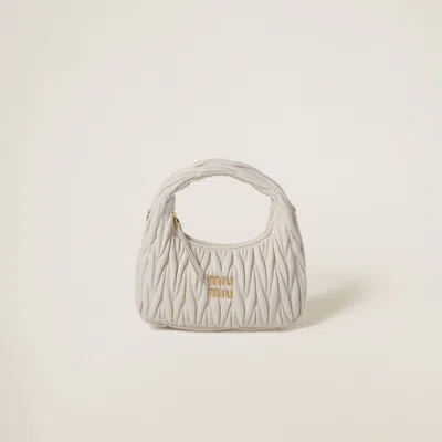 Miu Miu White Wander Matelassé Hobo Mini-bag