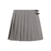 Miu Miu Embroidered Vichy Mini Skirt In White