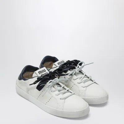 Miu Miu White/blue Leather Sneakers