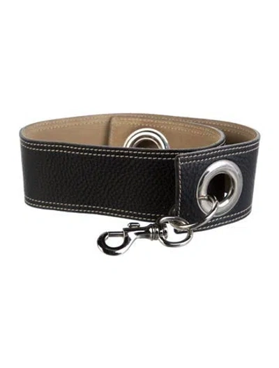Pre-owned Miu Miu Wide Leather Belt In Black