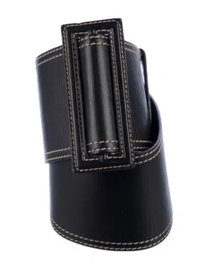Pre-owned Miu Miu Wide Leather Waist Belt In Brown