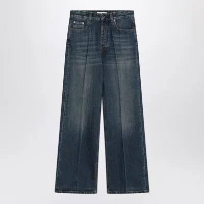 Miu Miu Wide-leg Jeans In Washed Blue Denim Women In Multicolor