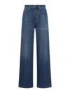 Miu Miu Wide Leg Jeans With A Washed Wash In Blue